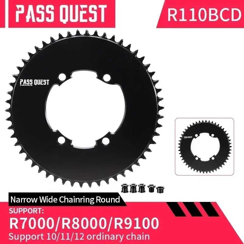 PASS 08D QUEST 110Bcd 46T-60T Chain Link สำหรับ Shimano 105 R7000 ULTEGRA R8000 / Dura-A