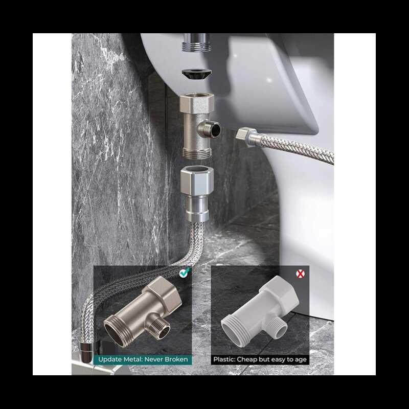 Bidet 🍀 Attachment Ultra-Slim Toilet Double Nozzle Spiral Adjustable Water Pressure Non-Electr