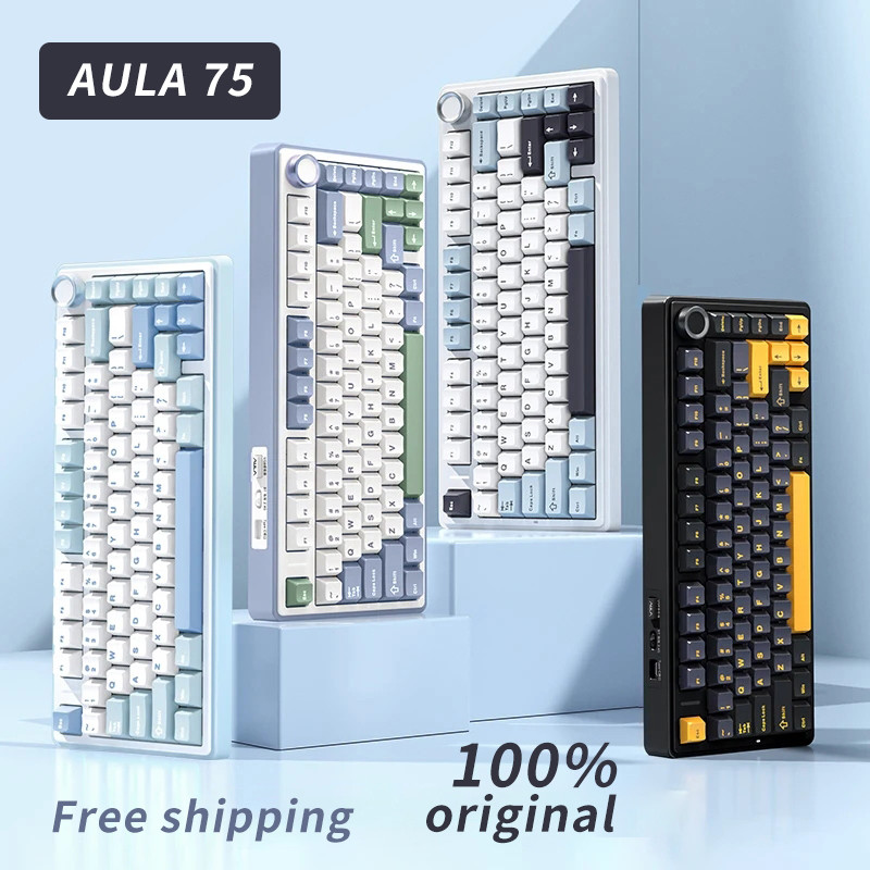 F75คีย์บอร์ดเกมกลไก AULA OEM ดั้งเดิมปรับแต่งได้เองการแล
