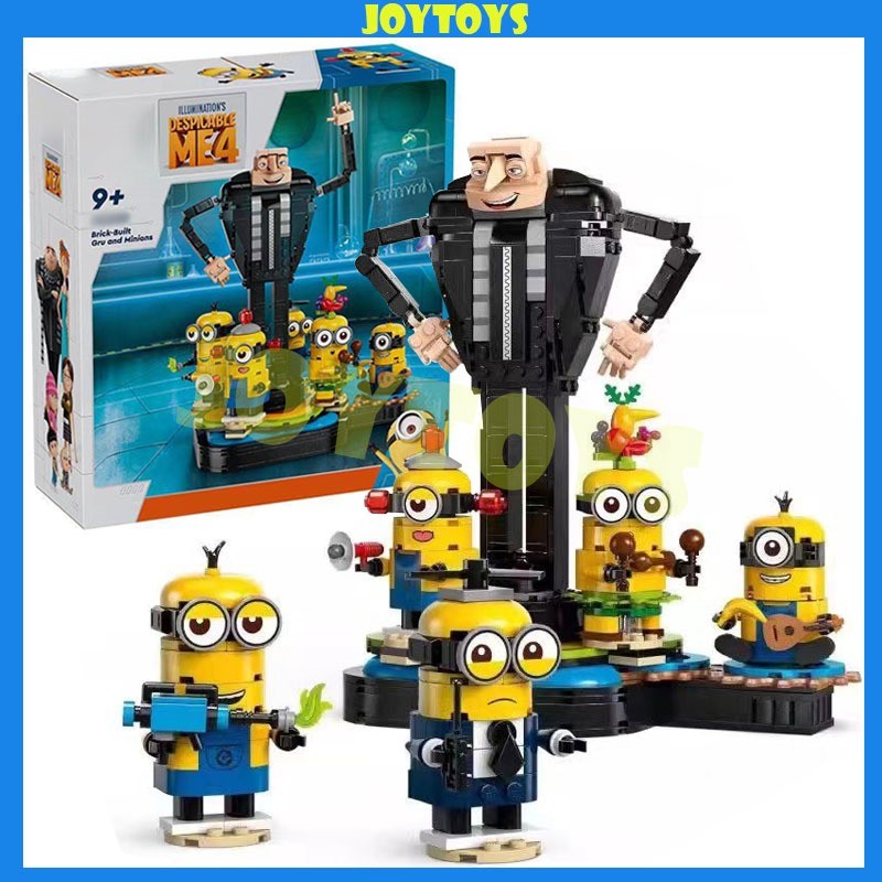 เข้ากันได้กับ LEGO Minions 75582 Despicable Me 4: Gru & Minions อิฐประกอบเครื่องประดับของเล่นเพื่อก
