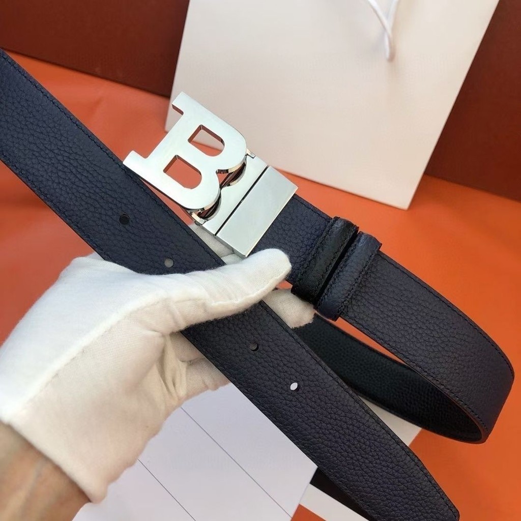 3B4F BURB####Y  Letter Fashion Men's Belt Copper Leather Belt Casual Business Youth Private Network