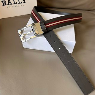 Bally Counter ผ้าลําลองผู้ชายพร้อมเข็มขัดหนังกว้าง 3.4 ซม