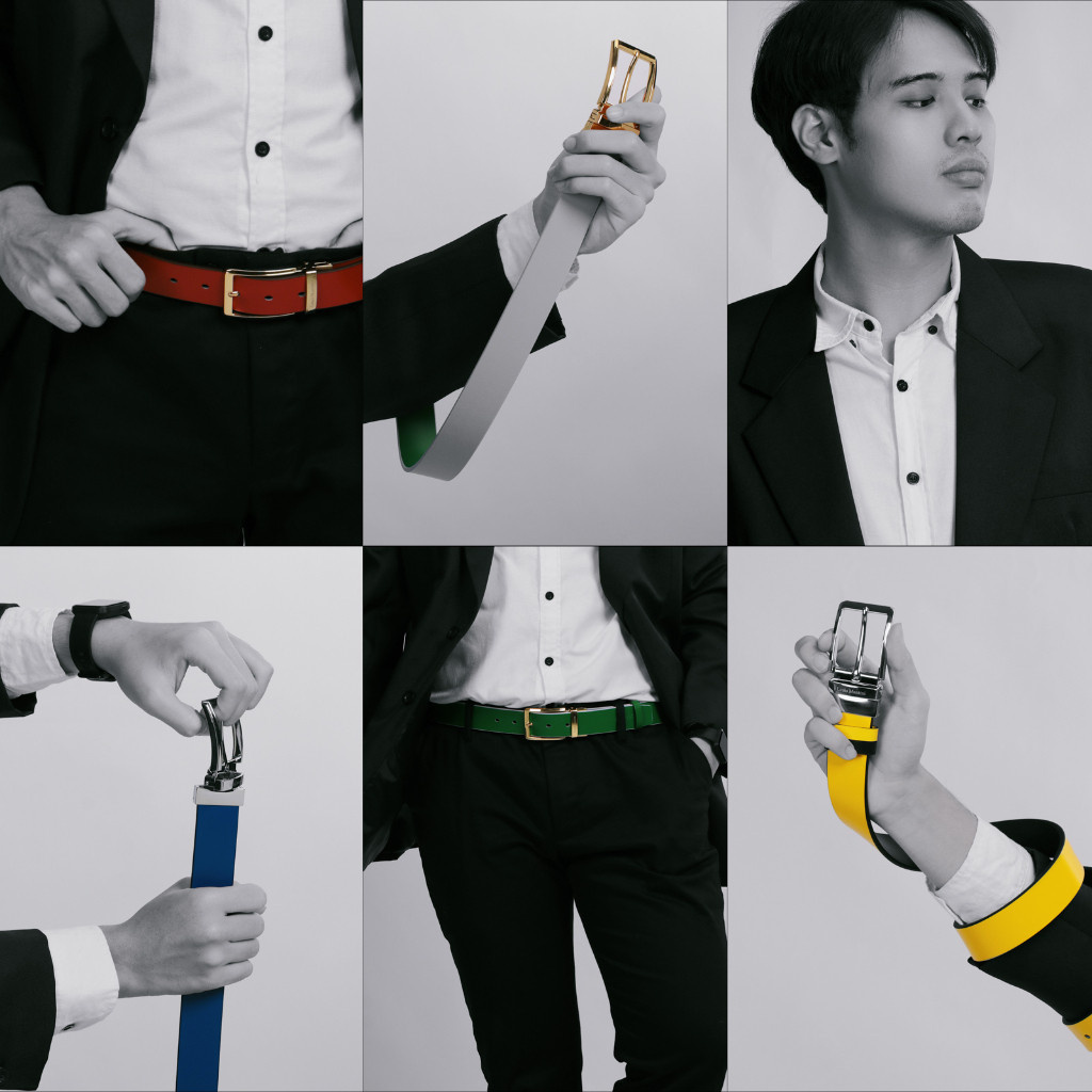 Louis Montini (BURANO) เข็มขัดผู้ชาย Men Belt เข็มขัดหนังวัวเเท้หัวหมุน MGN250 uoi