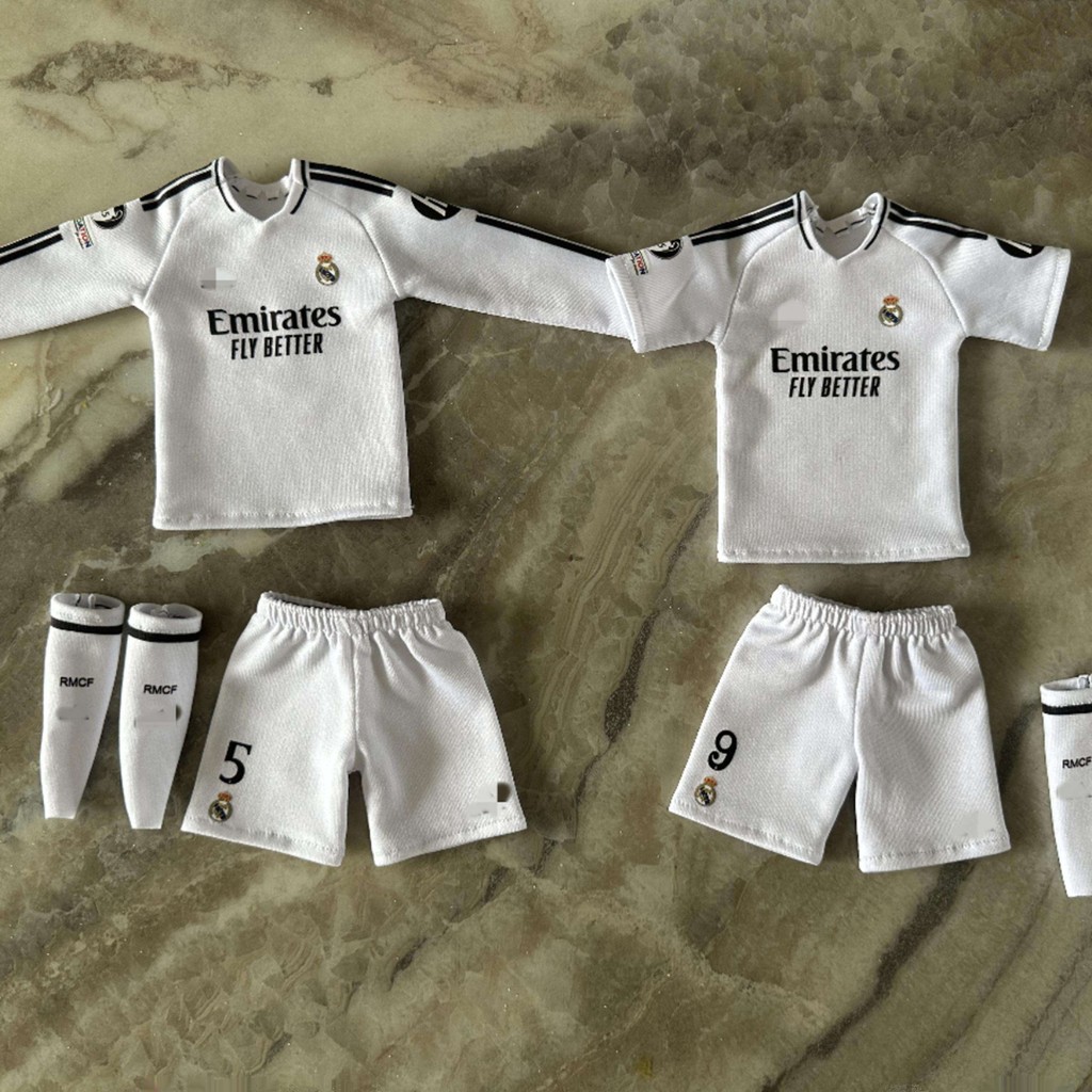 โฮมเมด 1/6 ใช้งานร่วมกับ zcwo jersey ทหาร Real Madrid Mbappe Bellingham Champions League 2425 รุ่น