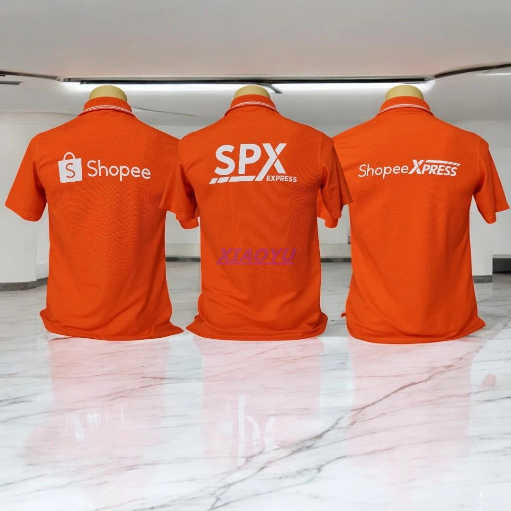เสื้อคอปกกระดุม2เม็ด โปโลสีส้มขลิบขาว สกรีนลายสวยๆคมๆ มี6ขนาด S M L XL 2XL 3XL