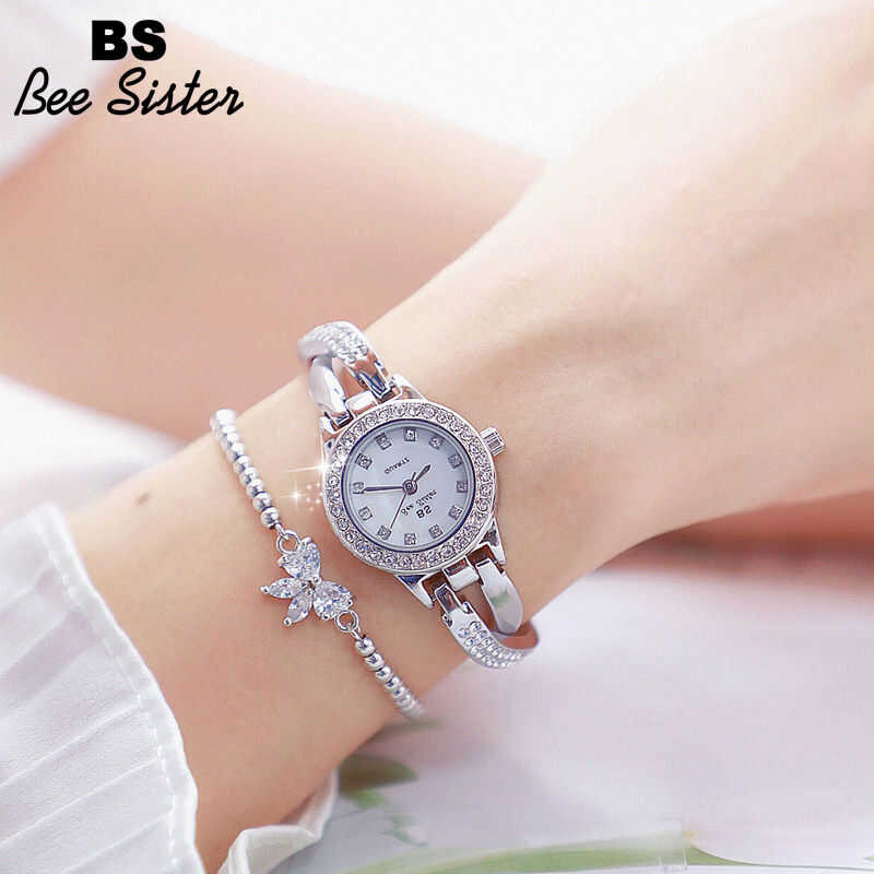 ❤ BS Bee Sisterร้อนขายนาฬิกาผู้หญิงนาฬิกาแฟชั่นcasual Topยี่ห้อฉบับภาษาเกาหลีrhinestone