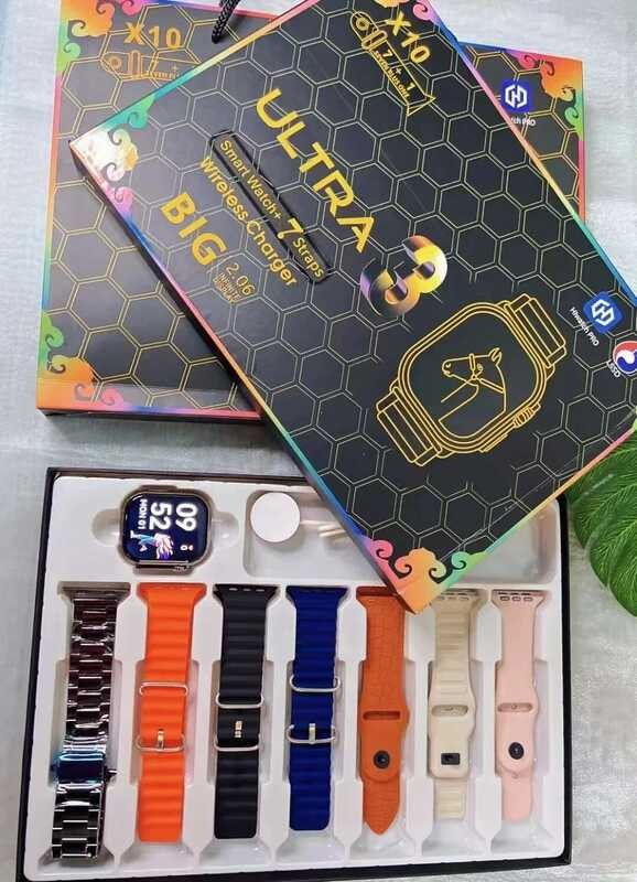 X10 7+1 Ultra 3 นาฬิกาสปอร์ตสำหรับผู้ชายและผู้หญิง โทรผ่านบลูทูธ สมาร์ทวอทช์ DIY หน้าปัดกันน้ำ สร้อย