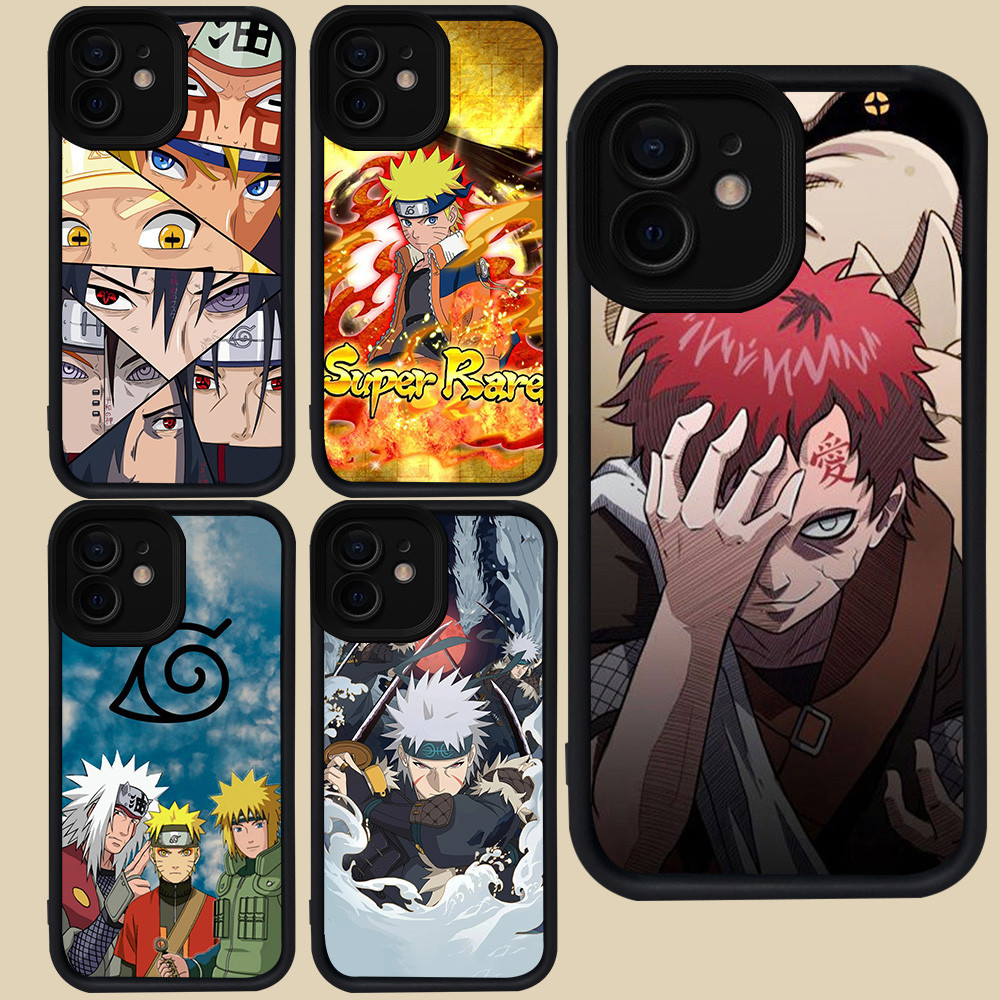 เคสสีดําสําหรับ iPhone 15 X XR XS 12 Mini 11 Pro Max R79 Naruto