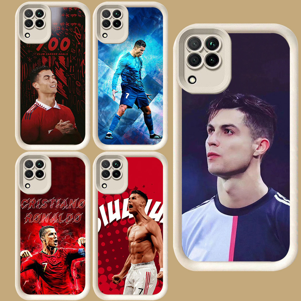 R10 CR7 Ronaldo สําหรับ Samsung A12 A06 F04 M04 A05 A04 A04E A22 J7 Pro J2 Prime 5G สีขาว