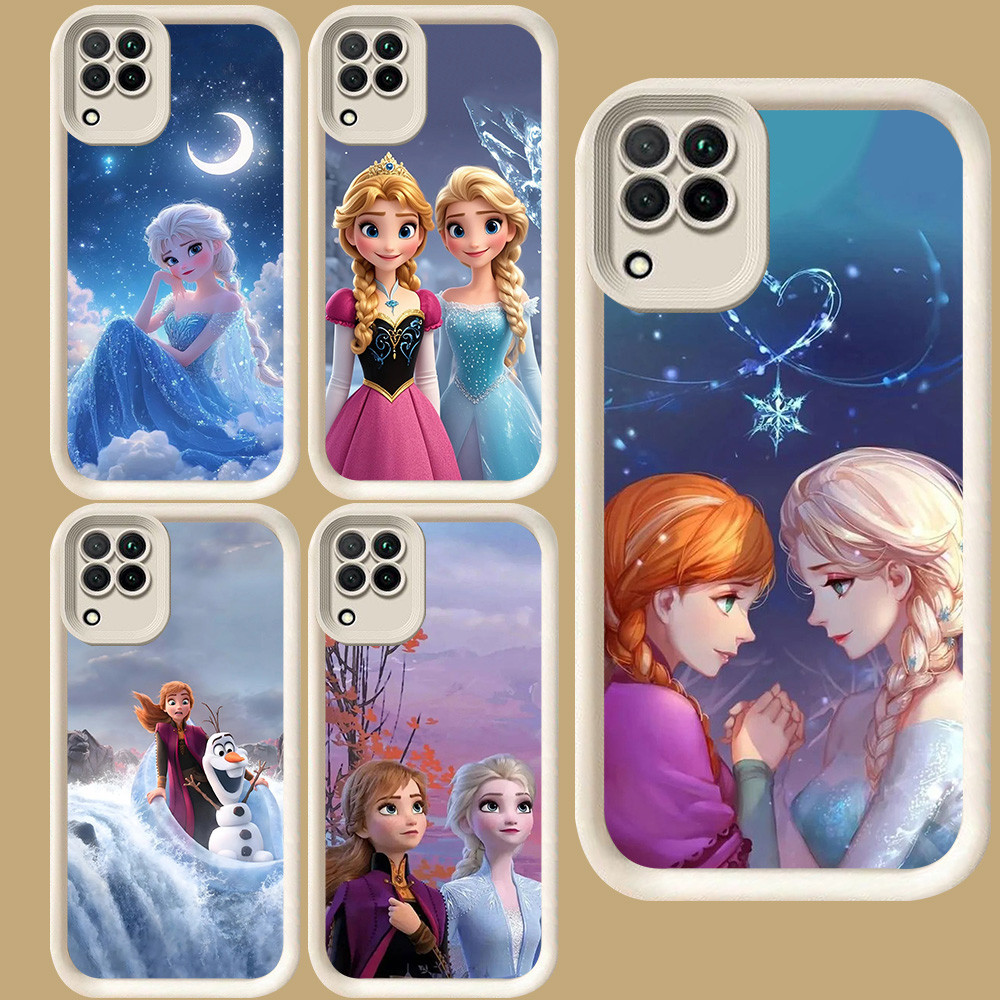 R62 Elsa และ Anna สําหรับ Samsung A12 A06 F04 M04 A05 A04 A04E A22 J7 Pro J2 Prime 5G สีขาว