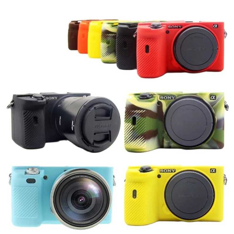 ▥ ซิลิโคนเกราะผิวกรณีกระเป๋า Body Cover Protector สําหรับ Sony Alpha A6000 A6100 A6300 A6400 A6