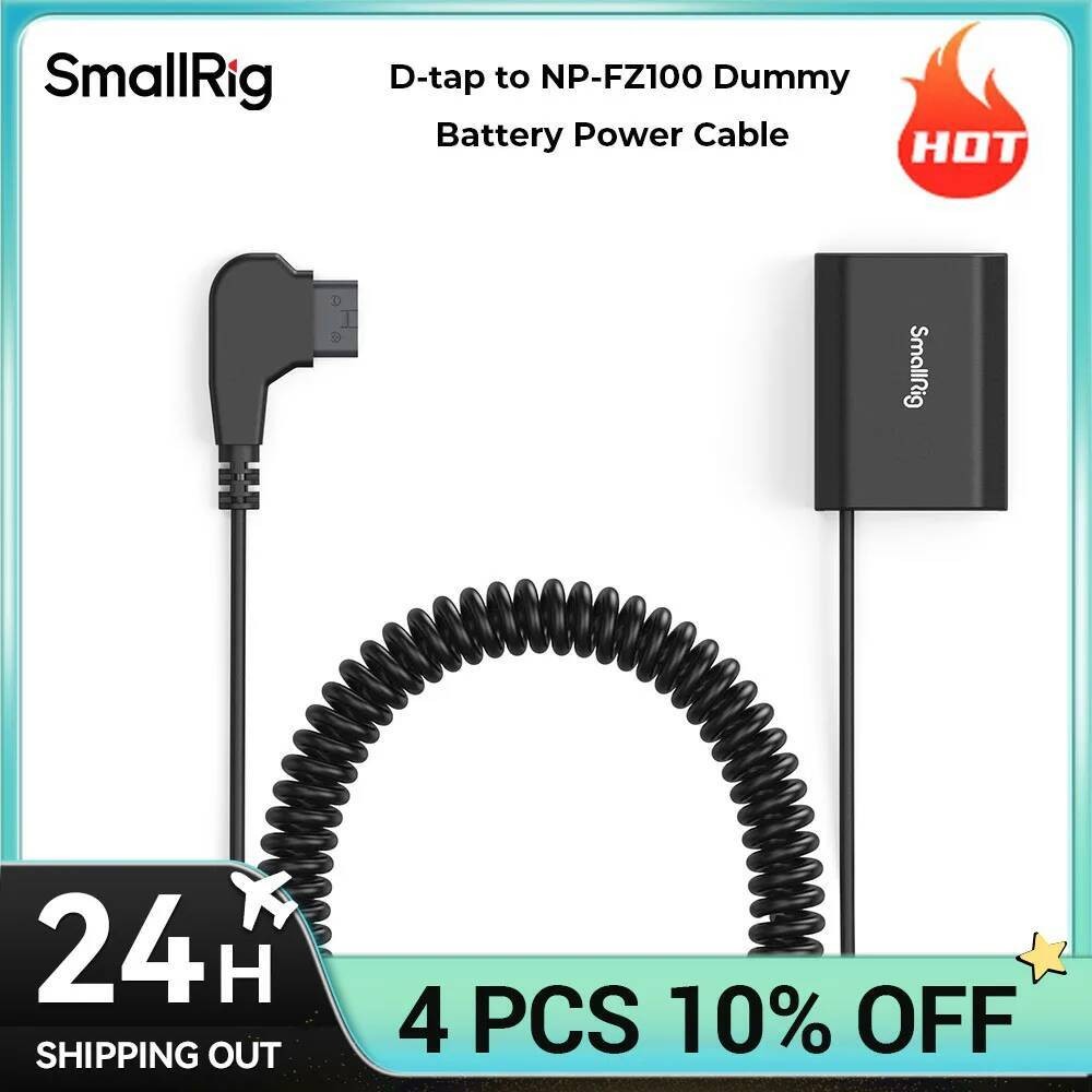 SmallRig D-TAP to NP-FZ100 Dummy Battery Power Cable for Sony A7 III, A7 IV, A7S III, A7R III, A7R I