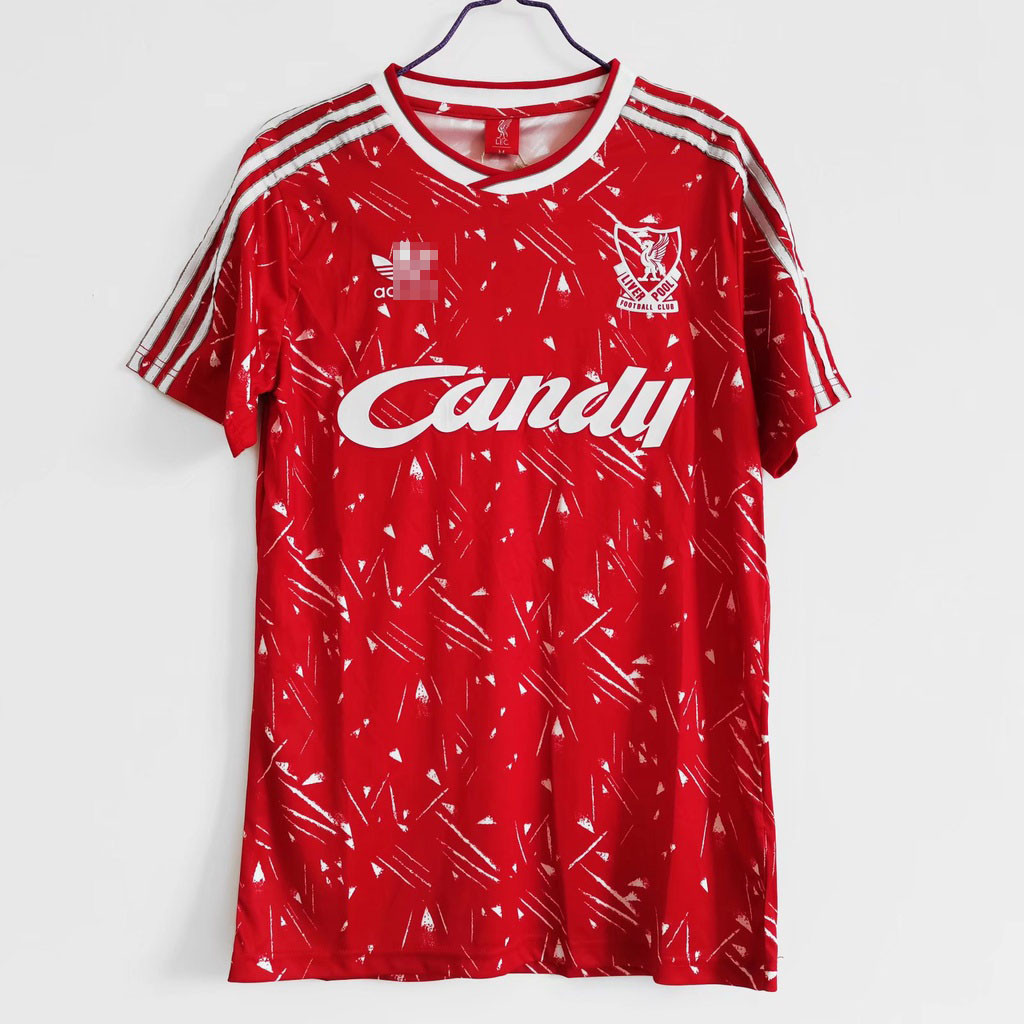 [Retro] เสื้อกีฬาแขนสั้น ลายทีมลิเวอร์พูล 1989-91 สีแดง