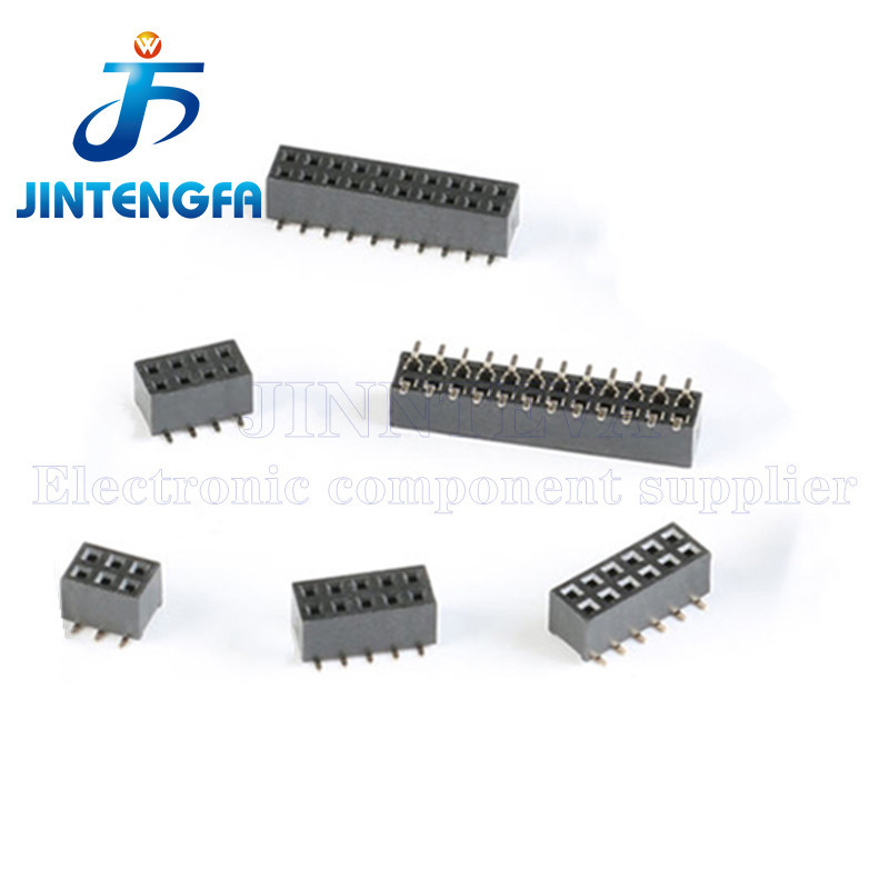 20PCS 2.0mm SMD SMT 2*2-40Pin สีดําคู่แถวหญิง Header Connector 2P 3P 4P 5P 6P 7P 8P 10P 12P 15P 20P 
