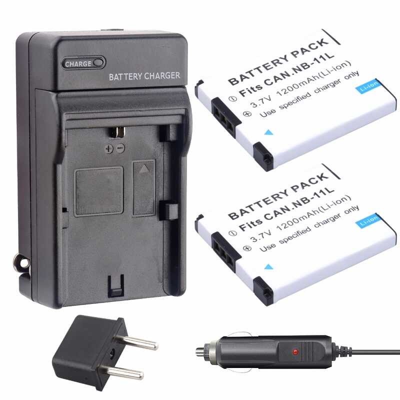 NB-11L 2 NB 11L Battery (2-Pack) + Charger kit For Canon NB-11LH A2300 IS, A2400 A3500, A4000 ,EL
