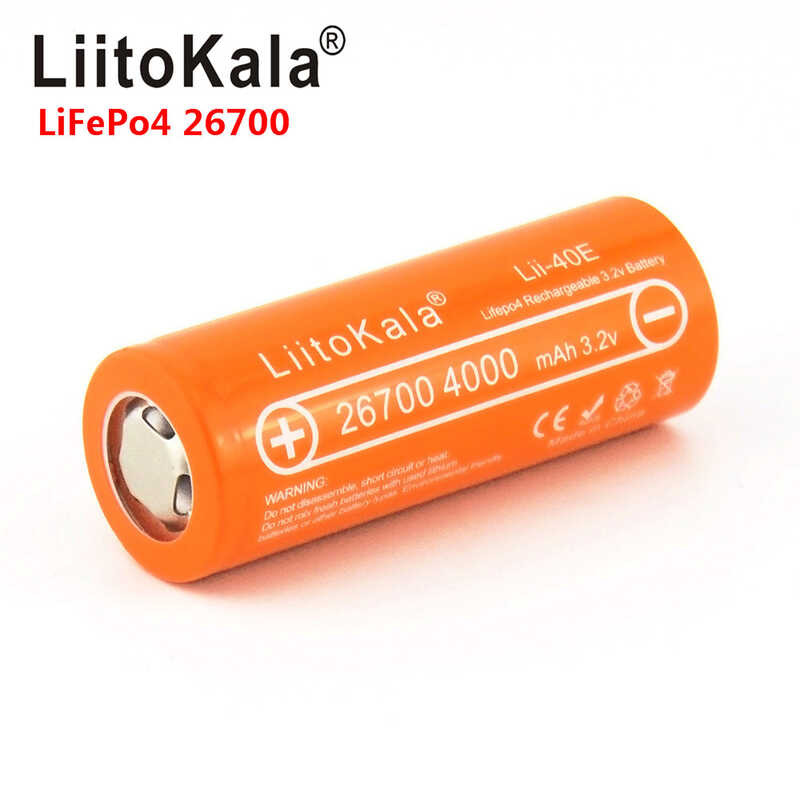Liitokala 70D Lii-40E3.2V 26700 4000Mah Lifepo4 แบตเตอรี่แบบชาร์จไฟสำหร
