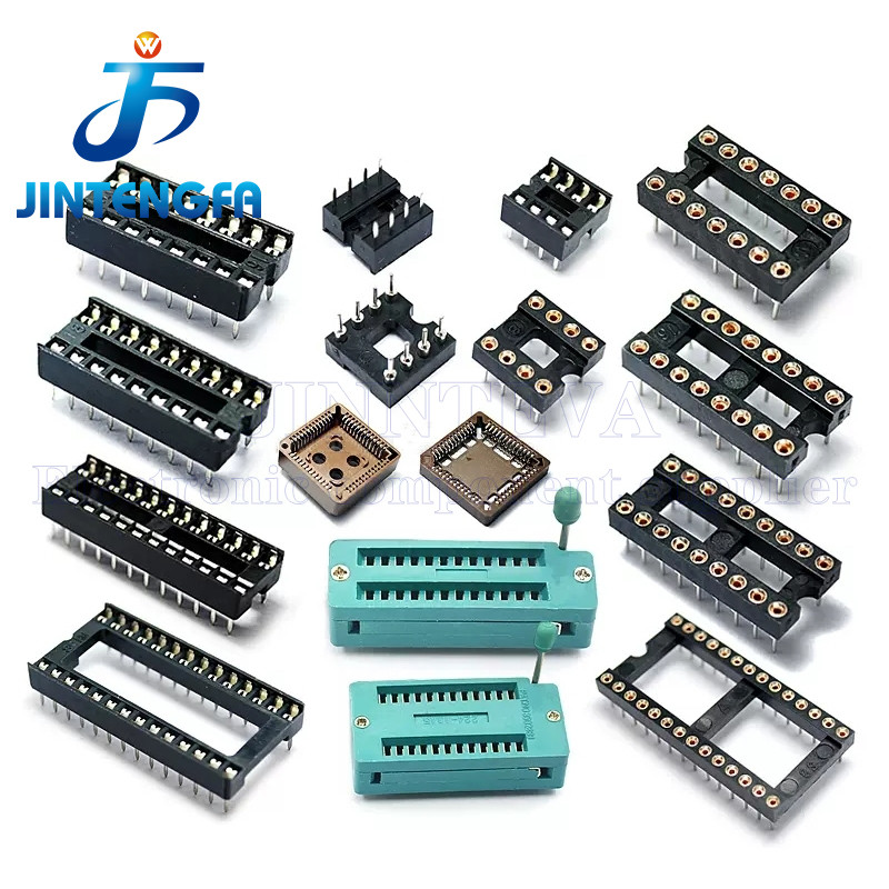 DIP 6P 8Pin 14Pin 16Pin 18P 20P 24P 28P 32P 40Pin PLC32 /64 IC ล็อคที่นั่งซ็อกเก็ตทดสอบ IC ซ็อกเก็ตบัดกรีประเภทเชื่อมต่อฐานชิป