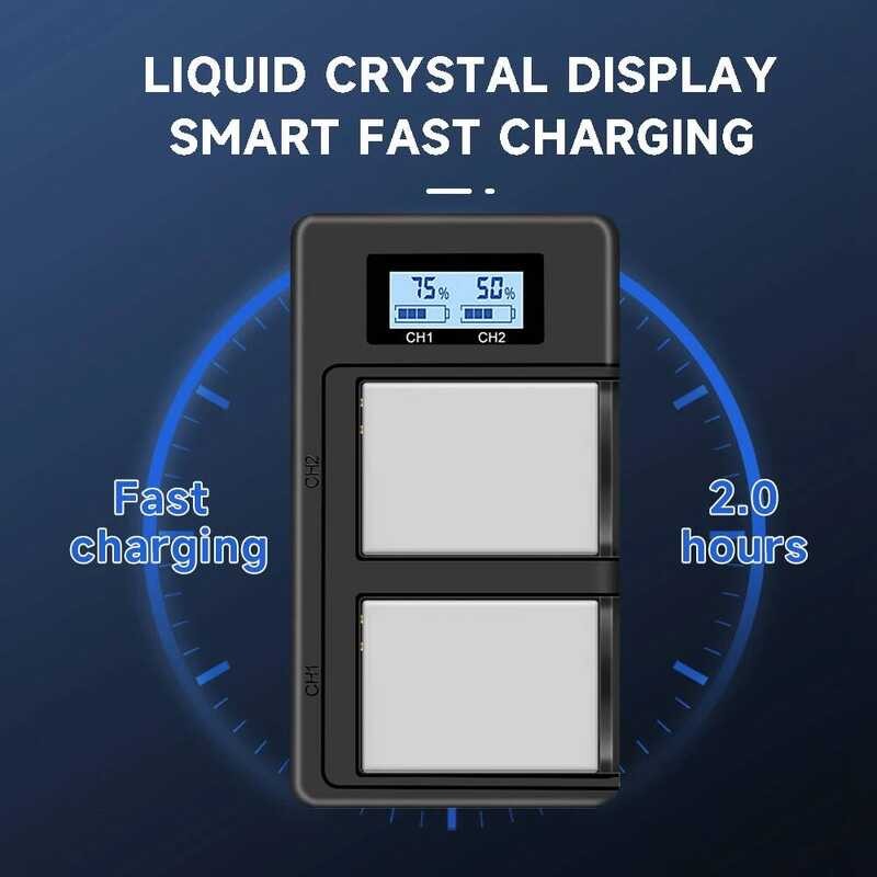 ▥ PALO 1800Mah Nb-7L NB 7L Nb7l แบตเตอรี่ + LCD Dual Charger USB Type C พอร์ตสำหรับ Canon Power
