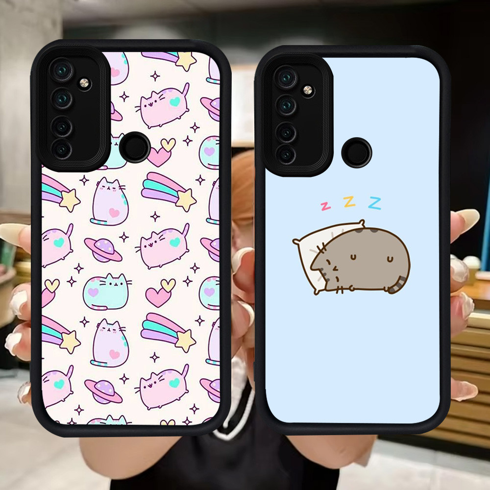 Q20 Pusheen น่ารัก Soft Cat สําหรับ Realme C2 Narzo 10A C17 7i C75 10 5i 9i 6i 20A 5 5s C2s 14X 14T 