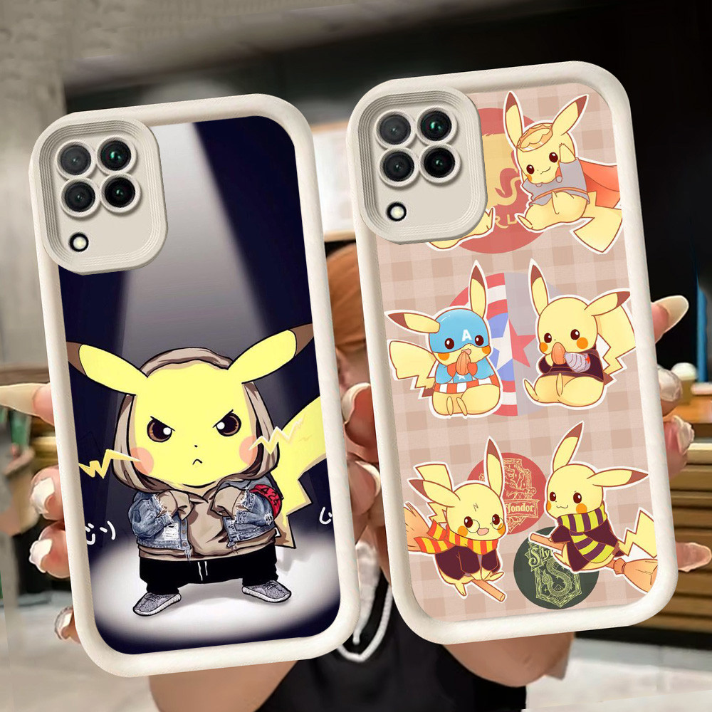 ปลอกอ่อนสําหรับ Samsung M04 A04E A05 A12 A04 F04 J2 A06 A22 J7 Prime Pro 5G สีขาว Q120 Pokemon