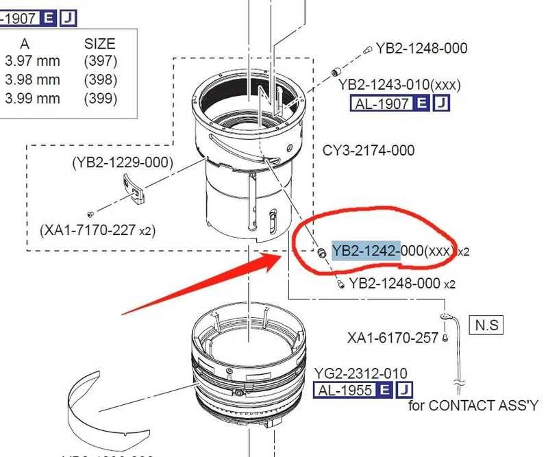 ▥ ใหม่สําหรับ Canon EF มม.F4l IS USM เลนส์ Decentering COLLAR ท่องเที่ยว Ass'y Yb2-1242 Ef70-20