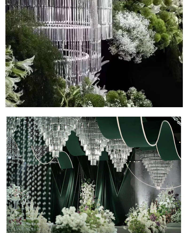 10ชิ้นอะคริลิโปร่งใสสามเหลี่ยมแถบแถบยาวแต่งงานเพดานตกแต่งลูกปัดสตริง - รูปที่ 7