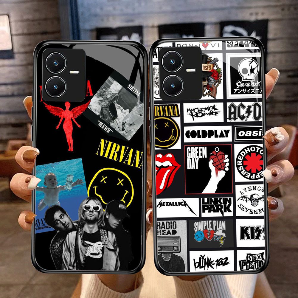 DF-92 Nirvana Queen AC DC TPU HD แก้วสําหรับ VIVO Y22 Y35 Y75 Y28 Y22S V25 Y55 iQOO Z6