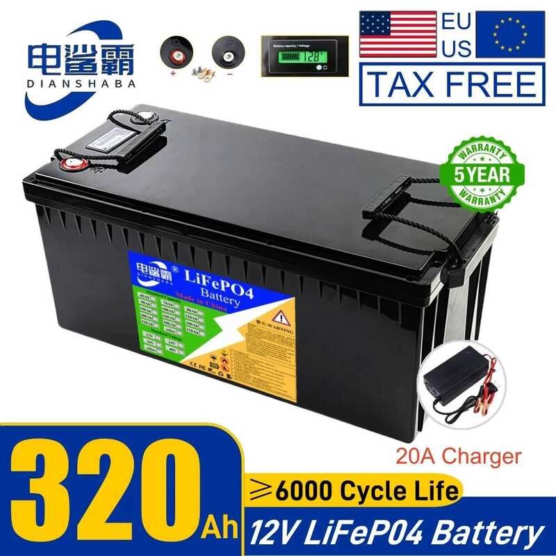 320AH ใหม่ 300AH 280AH 12.8V 100AH LiFePO4 พร้อม BMS ในตัวสำหรับ RV เรือ พลังงานแสงอาทิตย์ แบตเตอรี่