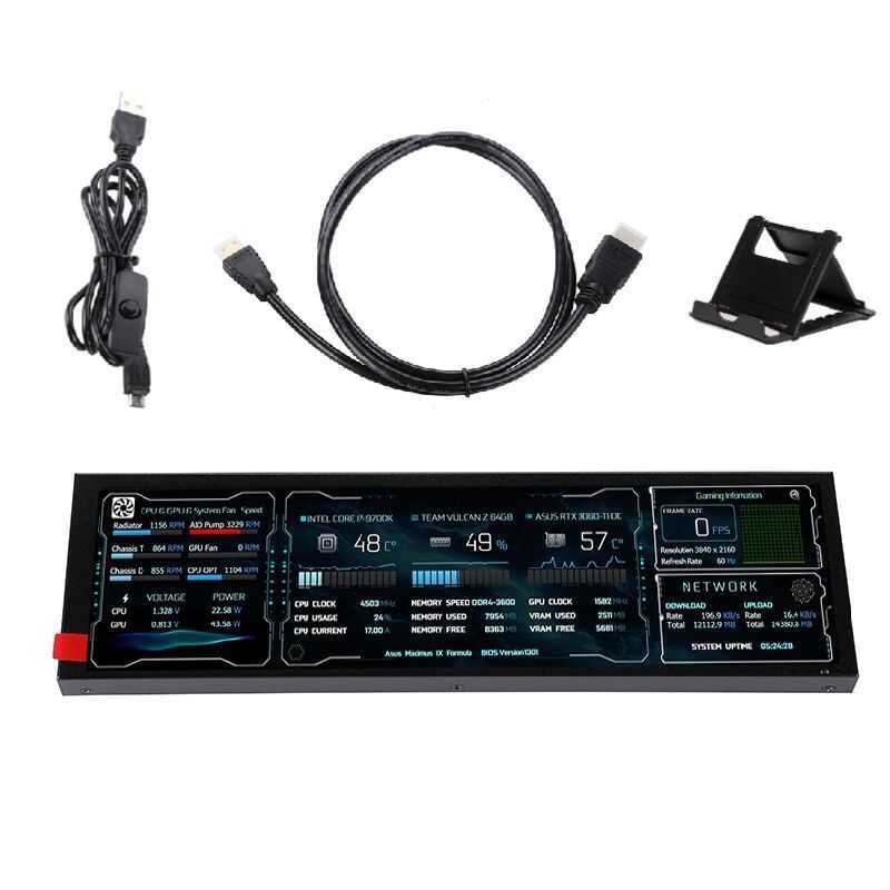 ❤ ใหม่ 8.8 นิ้วยาวแถบหน้าจอ LCD 1920*480 Hd-Mi Driver Board รอง Monitor Aida64 Sub จอแสดงผล CPU