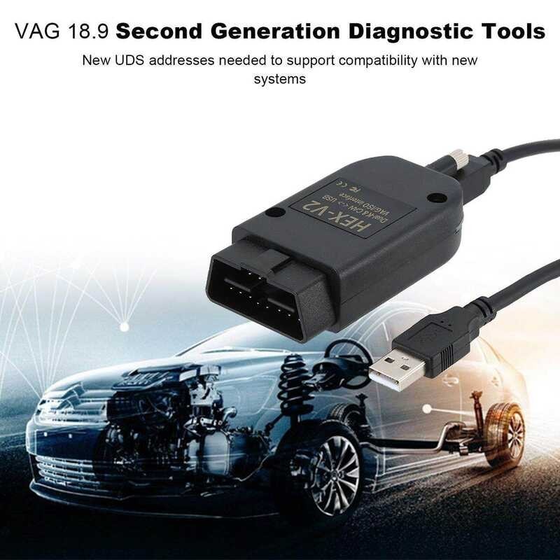 Top Sale Vcds Hex V2 Vag Com 18.9 Interface Digital Car Scanner Diagnostic Tool For Vw Audi Skoda S