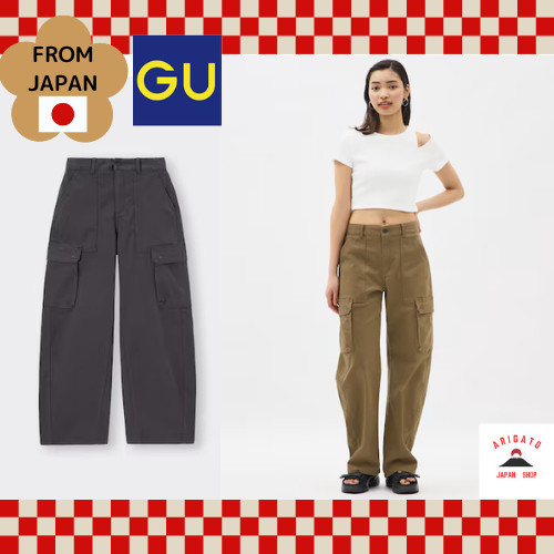 ของแท้จากญี่ปุ่น GU JAPAN  Barrel Leg Cargo Pants กางเกงคาร์โก้ 【ส่งตรงจากญี่ปุ่น】