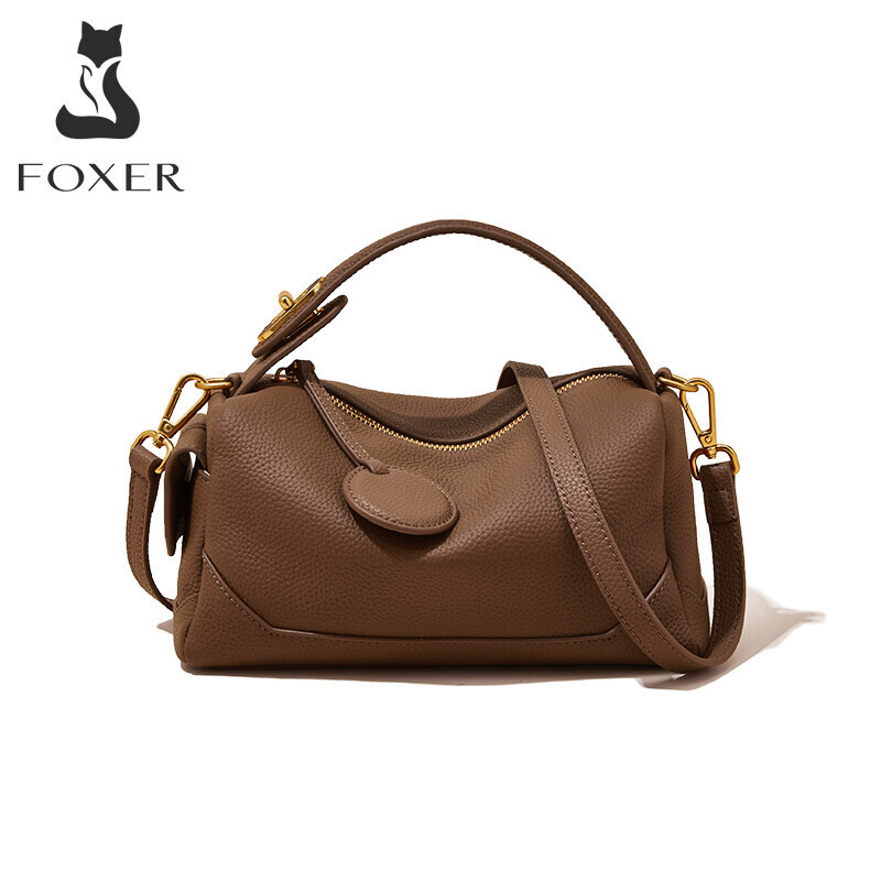 FOXER ผู้หญิงออกแบบกระเป๋าสะพาย Cowhide กระเป๋าสะพายข้างค