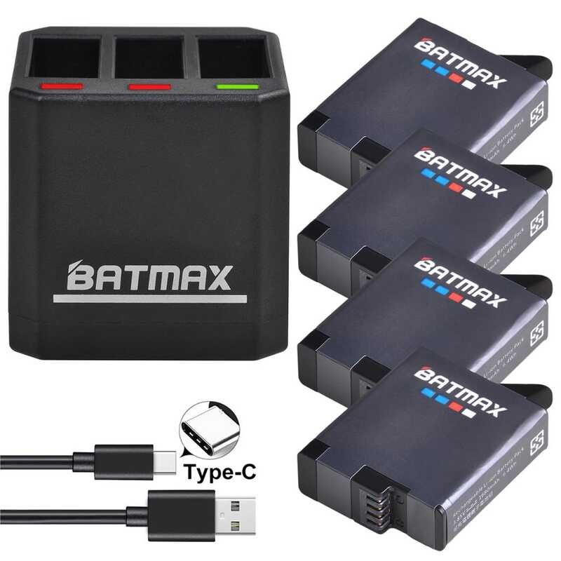 4Pcs 7 for GoPro 8 Hero 7 6 hero 5 Black Battery + Triple Charger b
