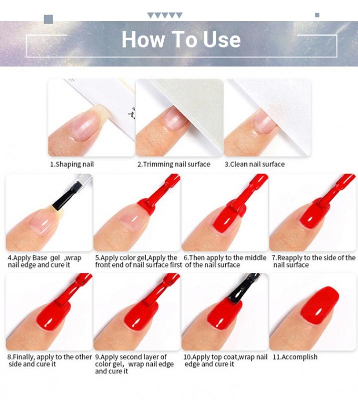 LILYCUTE โลหะเจลสีแดงสีม่วงเคลือบเจล Uv Led กึ่งถาวร Glitter เคลือบเงาเล็บเล็บ - รูปที่ 7