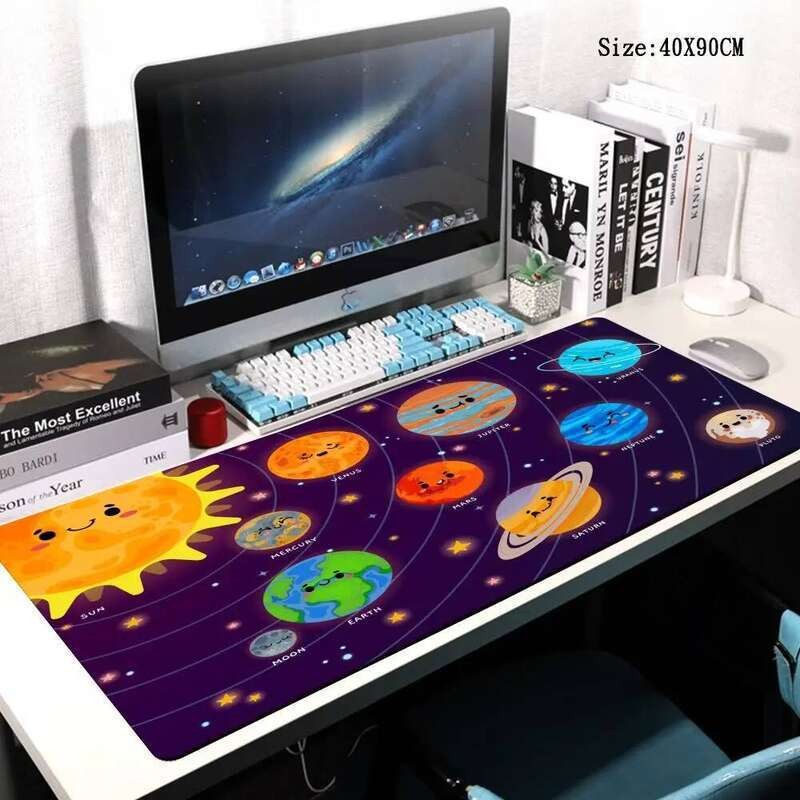 (เก็บ Fast Shop)- Universe Space Solar System Planet คอมพิวเตอร์สําหรับเล่นเกมขนาดใหญ่แล็ปท็อป Mouse