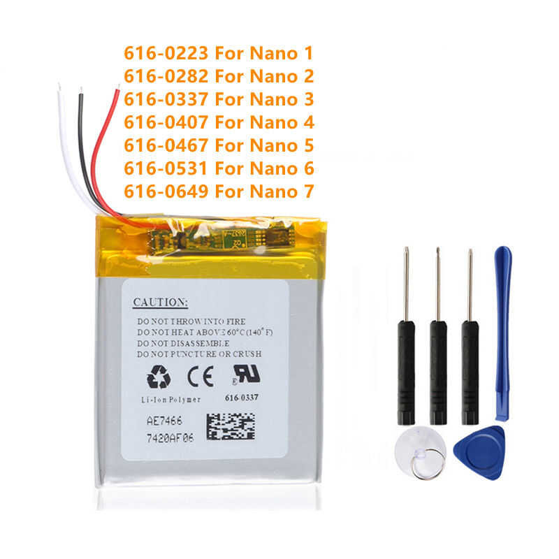 ❤ แบตเตอรี่เดิมสำหรับ Ipod Nano 1 4 5 6 7 5Th 3Rd 6Th 7Th 1St Generation 2 4Th 3 Gen 3Gen เครื่