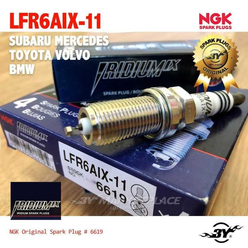 NGK หัวเทียนขั้ว Iridium Lfr6aix-11 #6619 (1ชุด4หัว) ใช้สำหรับรถยนต