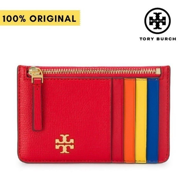 Merah Tory Burch Wallet Card Holder กระเป๋าสตางค์สีแดง