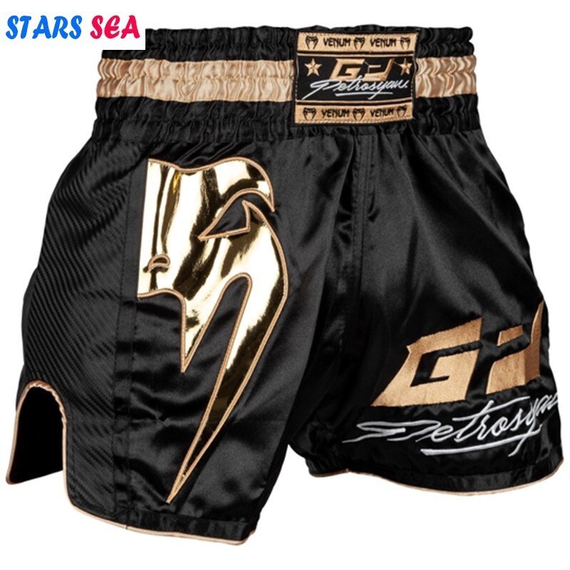 ใหม่มวยไทยมวยกางเกงขาสั้นผู้ชายผู้หญิงกางเกงฝึกอบรมการต่อสู้การต่อสู้การต่อสู้ออกกําลังกายการแข่งขันกางเกงขาสั้น - รูปที่ 5