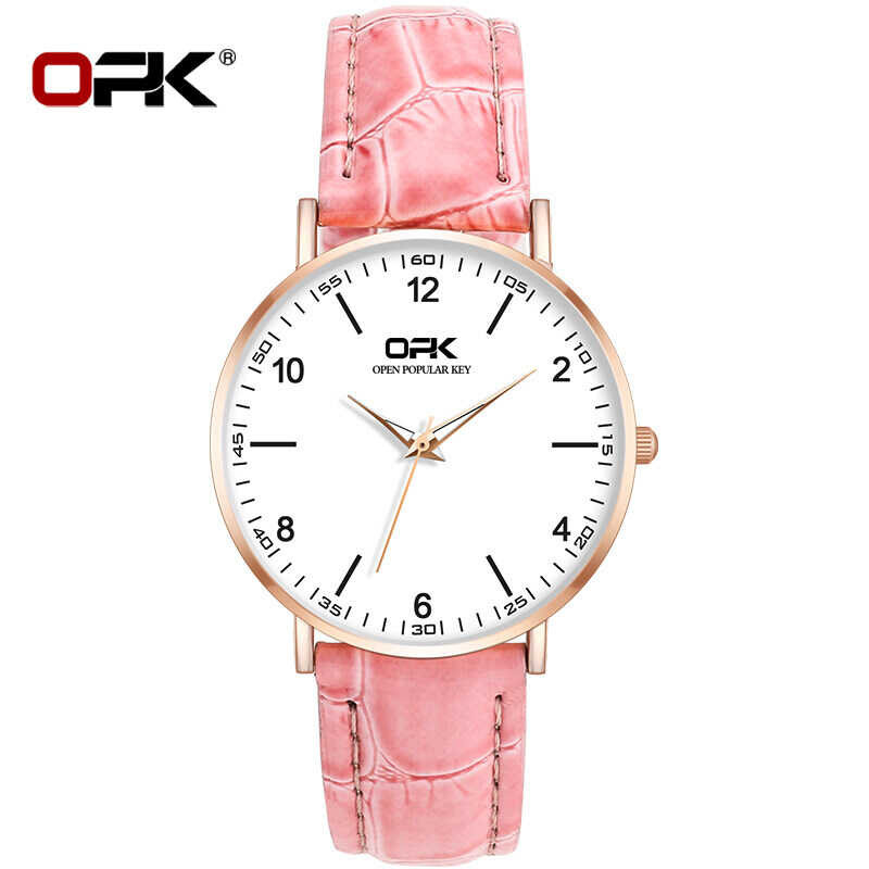 นาฬิกาสำหรับสาวผู้หญิงกันน้ำหนังนุ่ม OPK Casual Luminous นา