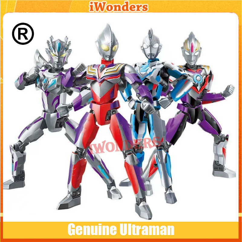 ของแท้ Ultraman Tiga/Ultraman Trigger/Ultraman Decker/Original Form Collectible Movable Building Bl