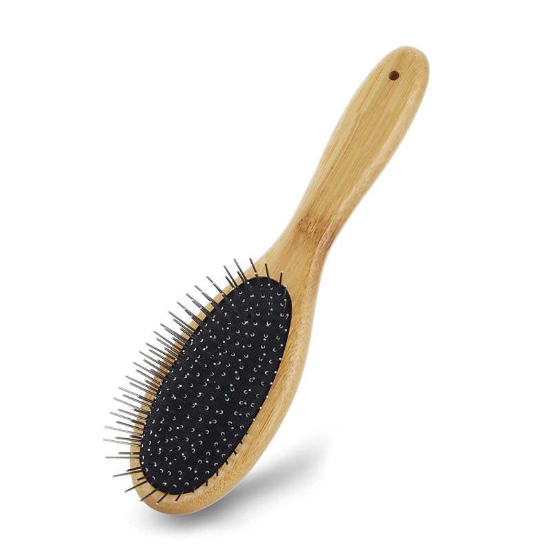 Benepaw Professional Pet Pin แปรงสแตนเลสรอบ Pins ถุงลมนิรภัยหวีไม้ Ergonomic Handle สําหรับ Tangles Dirt และ Healthy Fur