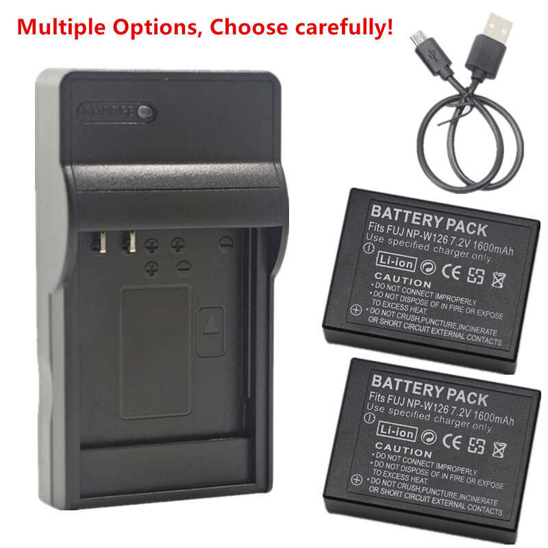NP-W126 4 NP-W126S Battery or Charger for Fujifilm X-E1 X-E2 X-E3 X-E4 X-H1 X-S10 X-T1 X-T2 X-T3