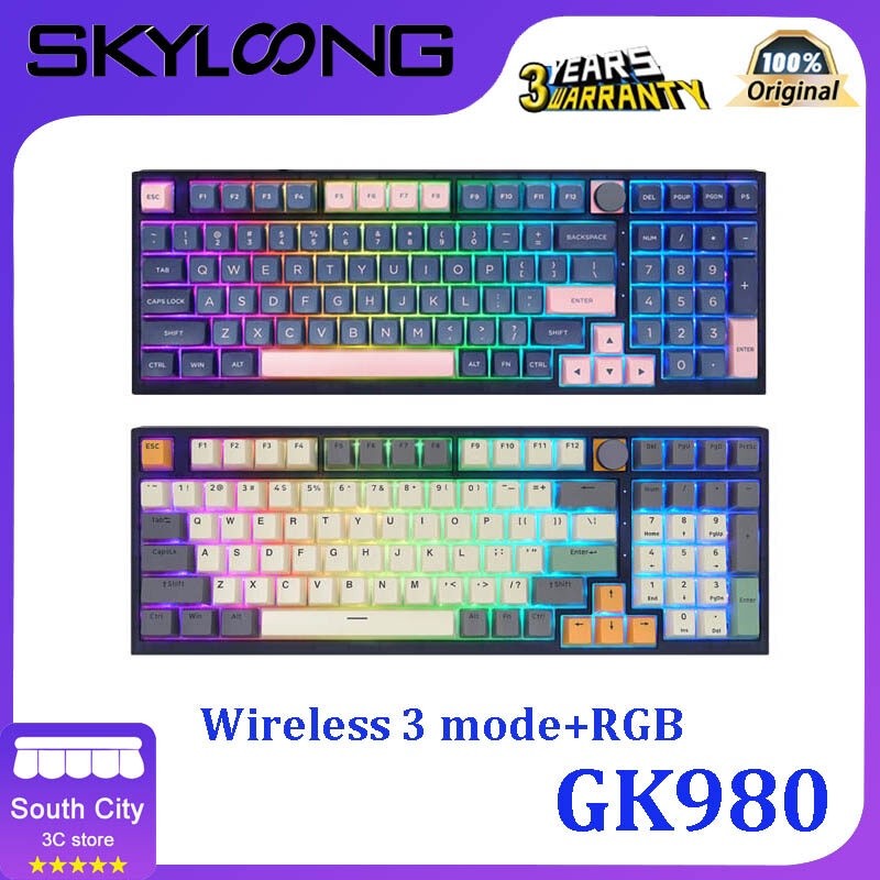 Skyloong GK980 คีย์บอร์ดไร้สาย ปะเก็น Lite PBT