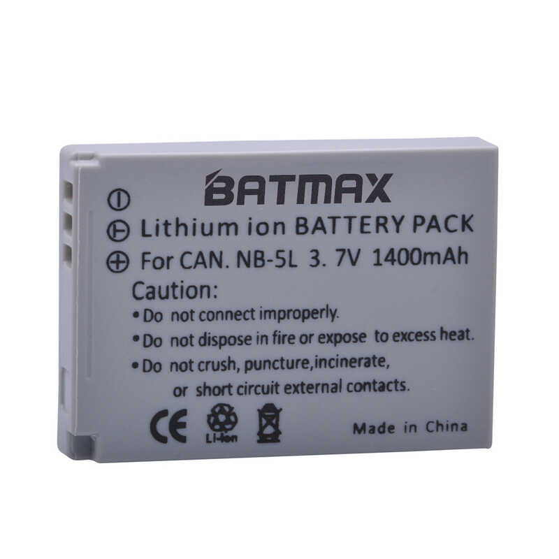 Batmax E07 แบตเตอรี่ Nb5l 5L NB Nb-5L ก้อน + ที่ชาร์จ USB LCD สำหรั