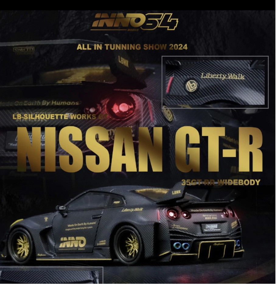Inno 1/64 China Foshan Exhibition Limited LB-SILHOUTTE WORKS CTNISSAN 35GT-RR "Liberty Walk" รุ่นไอโลหะผสม