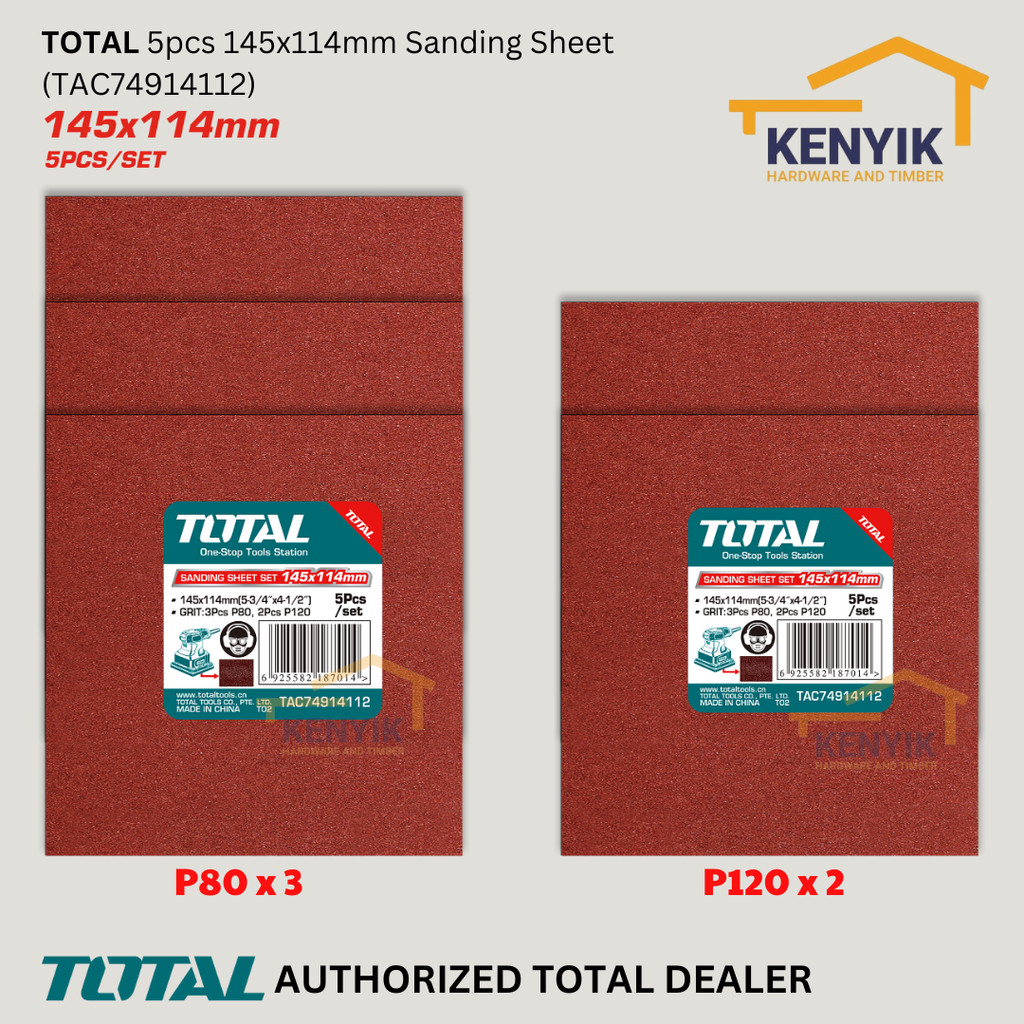 TOTAL 5 ชิ้น 145x114 มม.แผ่นขัด (TAC74914112)