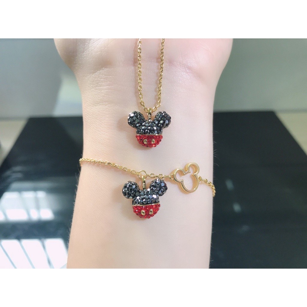 ,Swarovski สร้อยคอ สร้อยข้อมือ ต่างหู จี้มิกกี้เมาส์ เครื่องประดับแฟชั่น eds