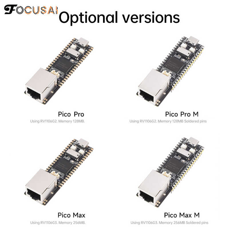 ❤ Focusai Pico Pro/Max Luckfox Rv1106 Linux ปัญญาประดิษฐ์บอร์ดพัฒนา Cortex A7 Processor
