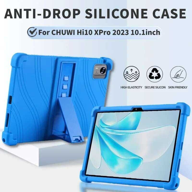 CHUWI สำหรับ Hi10 XPro 2023 10.1" ปกกันกระแทกสำหรับเด็ก แท็บเล็ต Android 13 นุ่ม ซิลิโคน ขาตั้ง ป้อง